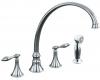 Kohler Finial Traditional K-378-4M-BN Brushed Nickel Two Handle Kitchen Faucet with Sidespray