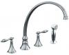 Kohler Finial Traditional K-378-4M-CP Polished Chrome Two Handle Kitchen Faucet with Sidespray