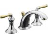 Kohler Devonshire K-394-4-CB Brushed Nickel/Polished Brass 8-16" Widespread Bath Faucet with Lever Handles