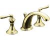 Kohler Devonshire K-394-4-PB Polished Brass 8-16" Widespread Bath Faucet with Lever Handles