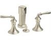 Kohler Devonshire K-412-4-BN Brushed Nickel Bidet Faucet with Lever Handles