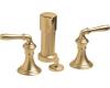 Kohler Devonshire K-412-4-BV Brushed Bronze Bidet Faucet with Lever Handles