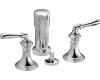 Kohler Devonshire K-412-4-CP Polished Chrome Bidet Faucet with Lever Handles