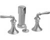 Kohler Devonshire K-412-4-G Brushed Chrome Bidet Faucet with Lever Handles