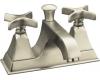 Kohler Memoirs Stately K-452-3S-BN Brushed Nickel 4" Centerset Bath Faucet with Stately Cross Handles