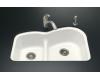 Kohler Woodfield K-5839-5U-0 White Smart Divide Undercounter Kitchen Sink
