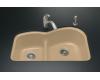 Kohler Woodfield K-5839-5U-33 Mexican Sand Smart Divide Undercounter Kitchen Sink