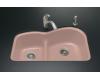 Kohler Woodfield K-5839-5U-45 Wild Rose Smart Divide Undercounter Kitchen Sink