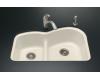 Kohler Woodfield K-5839-5U-47 Almond Smart Divide Undercounter Kitchen Sink