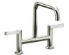 Kohler Torq K-6125-4-SN Polished Nickel Deck Mount Two Handle Kitchen Faucet