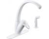 Kohler Avatar K-6356-0 White Single Control Kitchen Faucet with Side Spray