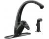 Kohler Avatar K-6356-7 Black Black Single Control Kitchen Faucet with Side Spray