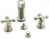 Kohler IV Georges Brass K-6814-3-BN Brushed Nickel Bidet Faucet with Cross Hanldes & Pop-Up