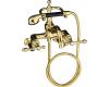 Kohler IV Georges Brass K-6905-4-PB Polished Brass Bath Tub Faucet with Black Accented Handshower