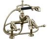 Kohler IV Georges Brass K-6905-4-SN Polished Nickel Bath Tub Faucet with Black Accented Handshower