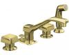 Kohler Alterna K-6956-2-PB Polished Brass 8" Widespread Bath Faucet with Shampoo Spray & Pop-Up