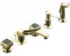 Kohler Alterna K-6962-2-PB Polished Brass 8" Widespread Bath Faucet with Shampoo Spray & Soap Dispenser