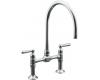 Kohler HiRise K-7337-4-S Buffed Stainless Deck-Mount Kitchen Bridge Faucet