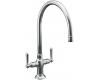 Kohler HiRise K-7341-4-S Buffed Stainless Two Handle Kitchen Faucet