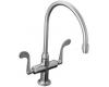 Kohler Essex K-8762-G Brushed Chrome Two Wristblade Handle Kitchen Faucet