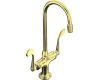 Kohler Essex K-8762-PB Polished Brass Two Wristblade Handle Kitchen Faucet