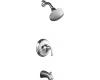 Kohler Forte K-T10275-4G-CP Polished Chrome Rite-Temp Pressure Balancing Tub & Shower Trim with Lever Handles