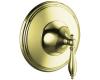 Kohler Finial Traditional K-T10301-4M-AF French Gold Thermostatic Valve Trim with Lever Handles