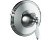 Kohler Finial Traditional K-T10301-4P-CP Polished Chrome Thermostatic Valve Trim with White Accented Lever Handles