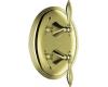 Kohler Finial Traditional K-T10302-4M-AF French Gold Stacked Thermostatic Valve Trim with Lever Handles