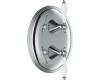 Kohler Finial Traditional K-T10302-4M-CP Polished Chrome Stacked Thermostatic Valve Trim with Lever Handles