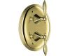 Kohler Finial Traditional K-T10302-4M-PB Polished Brass Stacked Thermostatic Valve Trim with Lever Handles