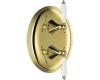 Kohler Finial Traditional K-T10302-4P-PB Polished Brass Stacked Thermostatic Valve Trim with White Accented Lever Handles