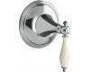 Kohler Finial Traditional K-T10303-4F-CP Polished Chrome Volume Control Valve Trim with Biscuit Accented Lever Handles