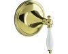 Kohler Finial Traditional K-T10303-4P-AF French Gold Volume Control Valve Trim with White Accented Lever Handles