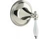 Kohler Finial Traditional K-T10303-4P-SN Polished Nickel Volume Control Valve Trim with White Accented Lever Handles