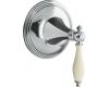 Kohler Finial Traditional K-T10304-4F-CP Polished Chrome Transfer Valve Trim with Biscuit Accented Lever Handles