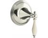 Kohler Finial Traditional K-T10304-4F-SN Polished Nickel Transfer Valve Trim with Biscuit Accented Lever Handles