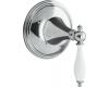 Kohler Finial Traditional K-T10304-4P-CP Polished Chrome Transfer Valve Trim with White Accented Lever Handles