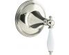 Kohler Finial Traditional K-T10304-4P-SN Polished Nickel Transfer Valve Trim with White Accented Lever Handles