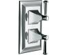 Kohler Memoirs Stately K-T10422-4S-G Brushed Chrome Stacked Thermostatic Valve Trim with Stately Lever Handles