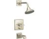 Kohler Pinstripe K-T13133-3A-BN Brushed Nickel Rite-Temp Pressure Balancing Tub & Shower Trim with Cross Handle