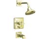 Kohler Pinstripe K-T13133-3B-AF French Gold Rite-Temp Pressure Balancing Tub & Shower Trim with Grooved Cross Handle