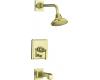 Kohler Pinstripe K-T13133-4A-AF French Gold Rite-Temp Pressure Balancing Tub & Shower Trim with Lever Handle