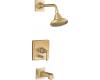 Kohler Pinstripe K-T13133-4B-BV Brushed Bronze Rite-Temp Pressure Balancing Tub & Shower Trim with Grooved Lever Handle