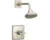 Kohler Pinstripe K-T13134-3A-SN Polsihed Nickel Rite-Temp Pressure Balancing Shower Trim with Cross Handle