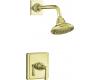 Kohler Pinstripe K-T13134-4B-AF French Gold Rite-Temp Pressure Balancing Shower Trim with Grooved Lever Handle