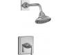 Kohler Pinstripe K-T13134-4B-CP Polished Chrome Rite-Temp Pressure Balancing Shower Trim with Grooved Lever Handle