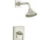 Kohler Pinstripe K-T13134-4B-SN Polsihed Nickel Rite-Temp Pressure Balancing Shower Trim with Grooved Lever Handle