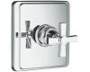 Kohler Pinstripe K-T13135-3A-CP Polished Chrome Pressure Balance Trim with Cross Handle