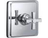 Kohler Pinstripe K-T13135-3B-BV Brushed Bronze Pressure Balance Trim with Grooved Cross Handle